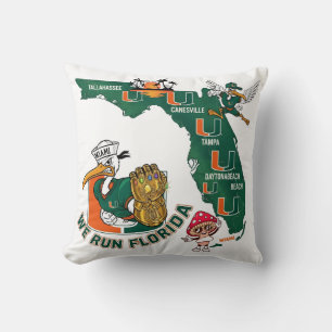 We Run Florida Football Fan Gameday Graphic Throw Pillow
