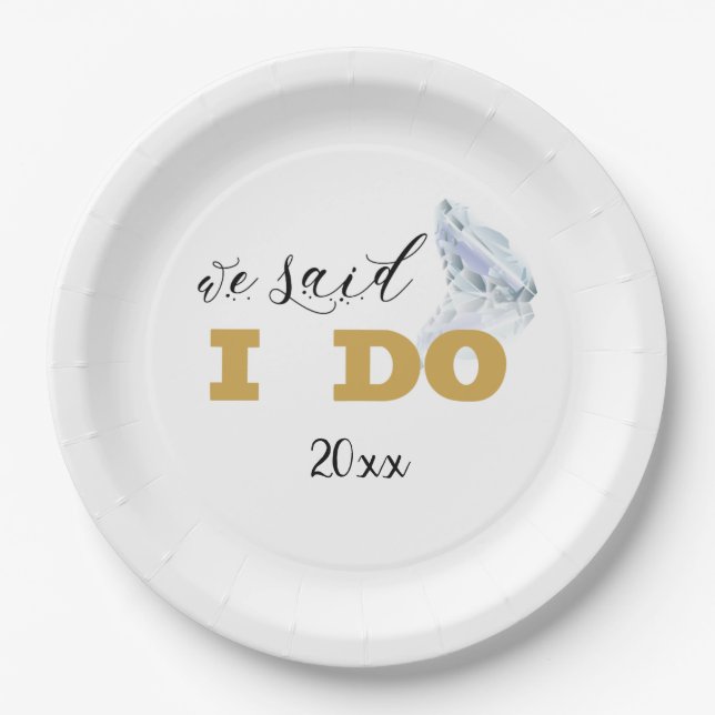 We said I DO Plate design (Front)