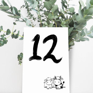 We Said I Moo Minimalist Wedding Table Number