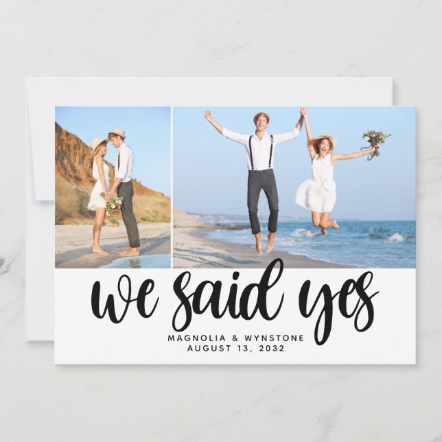 We Said Yes Elopement Party Announcement (Front)
