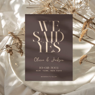 We Said Yes Minimal Chic Modern Wedding Save The Date