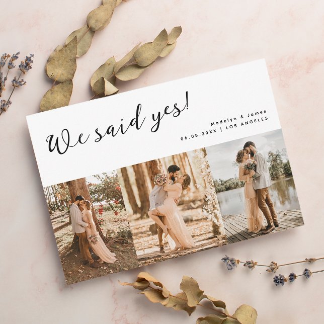 We Said Yes Modern Wedding Multi Photo Announcement (Creator Uploaded)