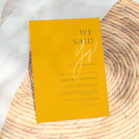 We Said Yes Mustard & Dark Grey Minimalist Wedding