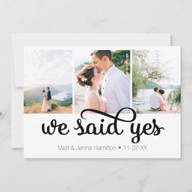 We Said Yes Photo Wedding Announcement (Front)