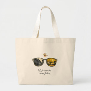 We saw the same future large tote bag