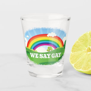 We Say Gay Rainbow Pride Shot Glass