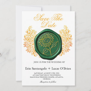 We Seal the Deal Vintage Wax Seal Save the Date Invitation