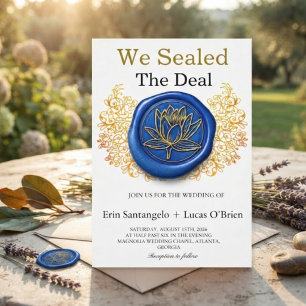We Seal the Deal Vintage Wax Seal Wedding Invitation