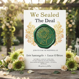 We Seal the Deal Vintage Wax Seal Wedding Invitation