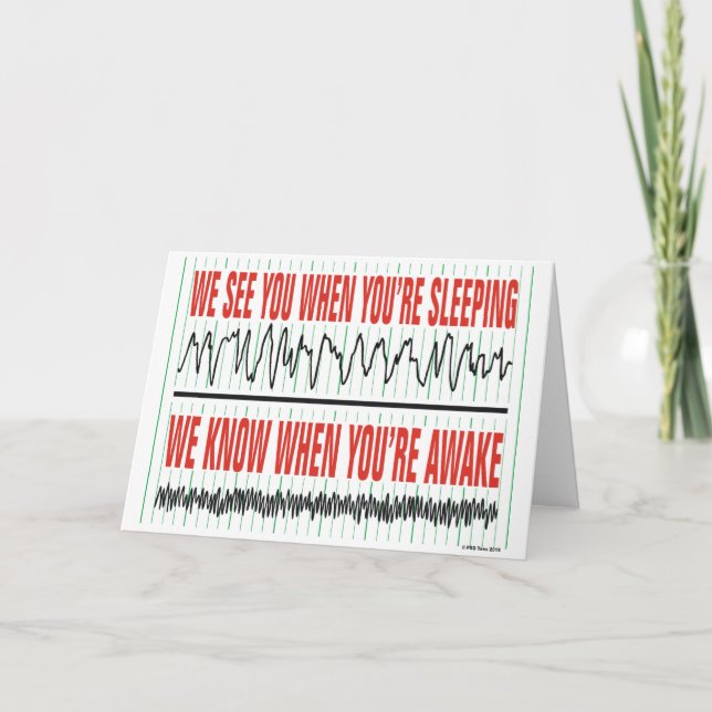 We See You When You're Sleeping Christmas Card (Front)