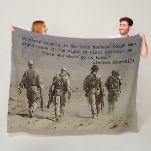 WE SLEEP SOUNDLY IN OUR BEDS,..... FLEECE BLANKET