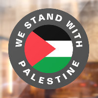 We Stand with Palestine custom text and flag
