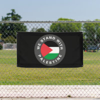 We Stand with Palestine custom text flag black
