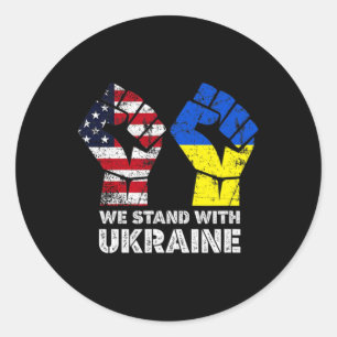 We Stand With Ukraine America Stand With Ukraine Classic Round Sticker