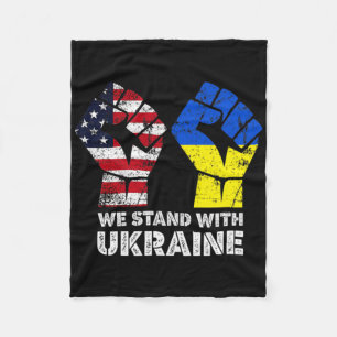 We Stand With Ukraine America Stand With Ukraine  Fleece Blanket