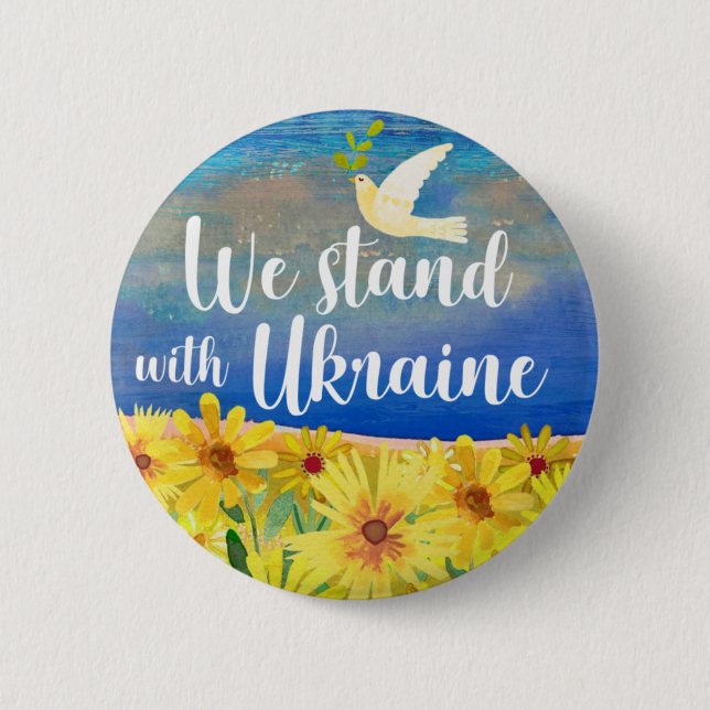 WE STAND WITH UKRAINE Button (Front)