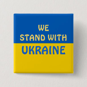 We Stand with Ukraine Show Support 2 Inch Square Button