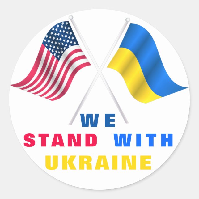 We Stand With Ukraine Stickers Support Freedom (Front)