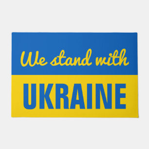We Stand With Ukraine Ukrainian Flag Doormat