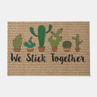 We Stick Together Mat, Cactus Decor Doormat