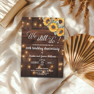 We Still Do 10th Wedding Anniversary String Lights Invitation