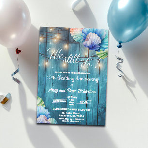 We Still Do 10th Wedding Anniversary String Lights Invitation