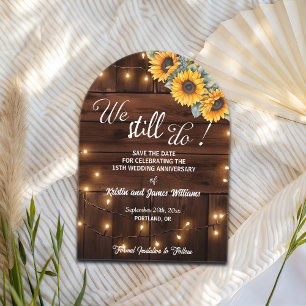We Still Do 15th Wedding Anniversary String Lights Acrylic Invitations