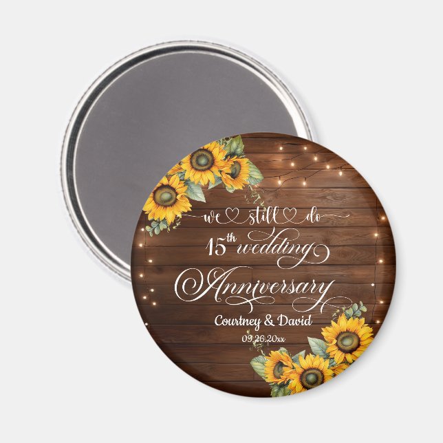 We Still Do 15th Wedding Anniversary String Lights Magnet (Front/Back)