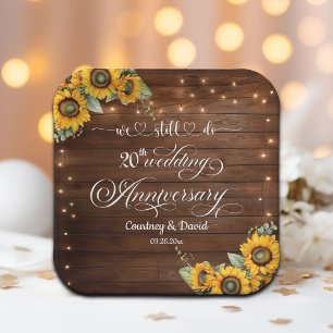 We Still Do 20th Wedding Anniversary String Lights Paper Plate