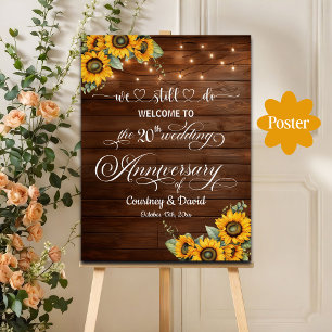 We Still Do 20th Wedding Anniversary String Lights Poster