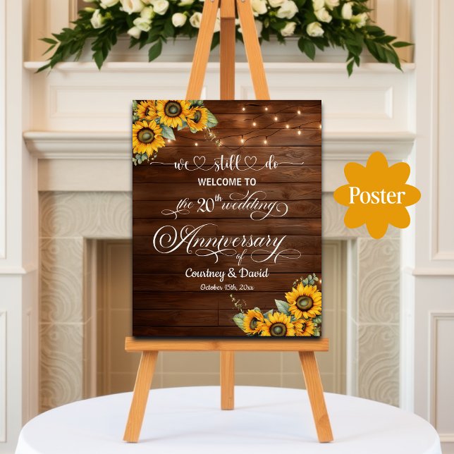 We Still Do 20th Wedding Anniversary String Lights Poster (Creator Uploaded)