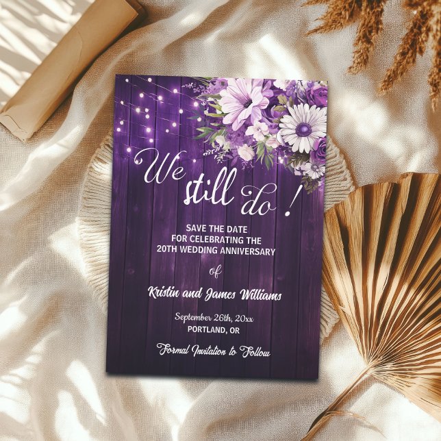 We Still Do 20th Wedding Anniversary String Lights Save The Date (Creator Uploaded)