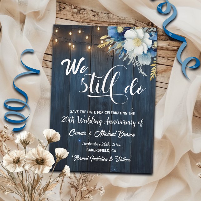 We Still Do 20th Wedding Anniversary String Lights Save The Date (Creator Uploaded)