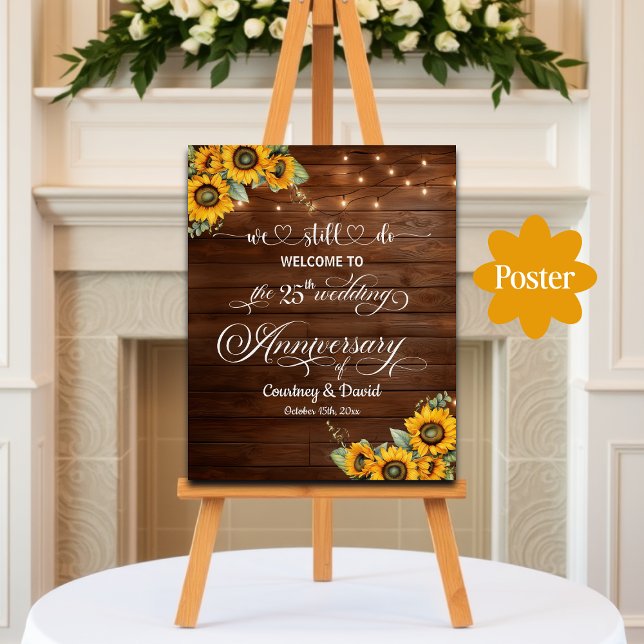 We Still Do 25th Wedding Anniversary String Lights Poster (Creator Uploaded)