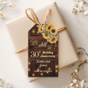 We Still Do 30th Wedding Anniversary String Lights Gift Tags