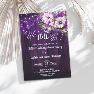 We Still Do 30th Wedding Anniversary String Lights Invitation