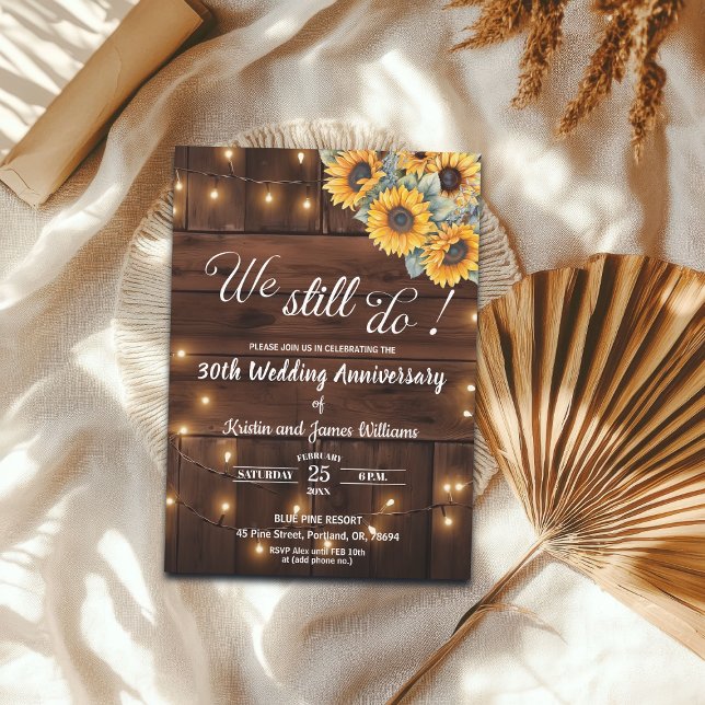 We Still Do 30th Wedding Anniversary String Lights Invitation (Creator Uploaded)