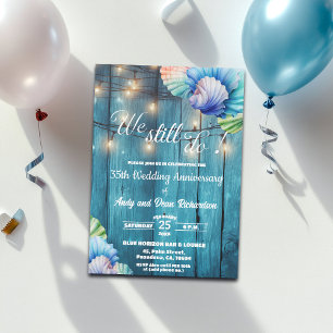 We Still Do 35th Wedding Anniversary String Lights Invitation