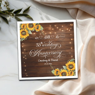 We Still Do 35th Wedding Anniversary String Lights Napkin