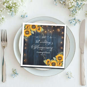 We Still Do 35th Wedding Anniversary String Lights Napkin