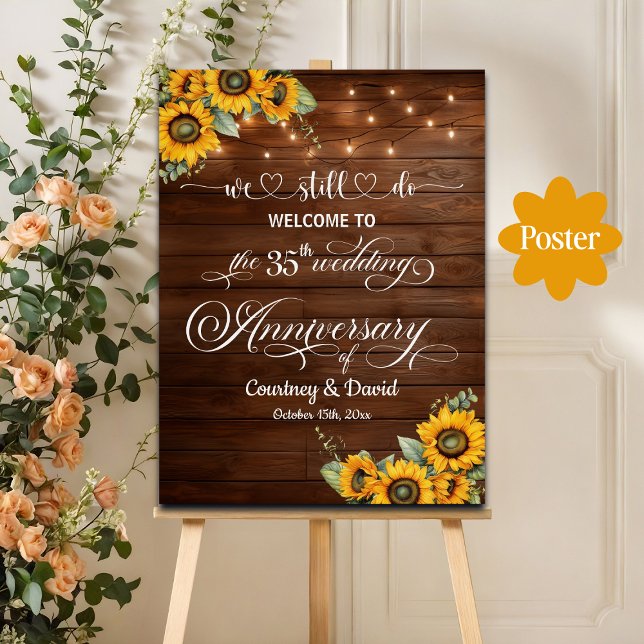 We Still Do 35th Wedding Anniversary String Lights Poster (Creator Uploaded)