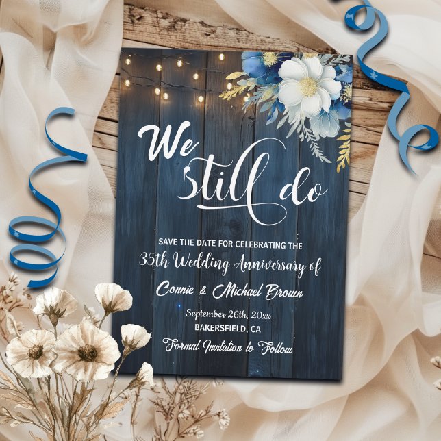 We Still Do 35th Wedding Anniversary String Lights Save The Date (Creator Uploaded)