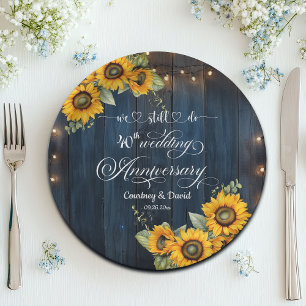 We Still Do 40th Wedding Anniversary String Lights Paper Plate