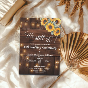 We Still Do 45th Wedding Anniversary String Lights Invitation