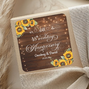 We Still Do 45th Wedding Anniversary String Lights Square Sticker