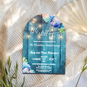 We Still Do 5th Wedding Anniversary String Lights Acrylic Invitations