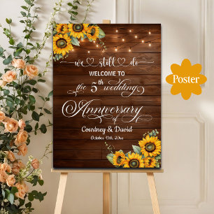 We Still Do 5th Wedding Anniversary String Lights Poster