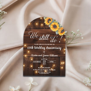 We Still Do 60th Wedding Anniversary String Lights Acrylic Invitations