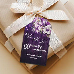 We Still Do 60th Wedding Anniversary String Lights Gift Tags