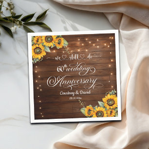 We Still Do 60th Wedding Anniversary String Lights Napkin